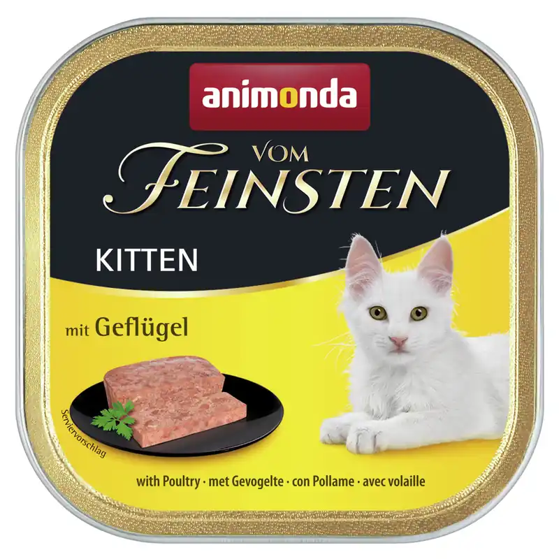 Sparpaket 8 x 100 g Animonda vom Feinsten Kitten mit Geflügel Katzen Nassfutter Bestseller